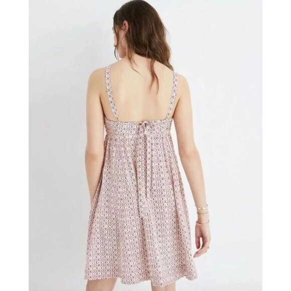Madewell Silk Echo Grid Convertible‎ Halter Dress Sundress Babydoll in 0 XS - Picture 3 of 10